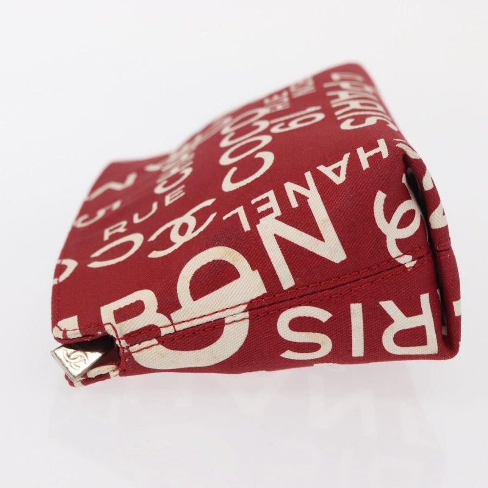 CHANEL Bycy Pouch Canvas Red CC Auth yk19768 - Picture 4 of 16